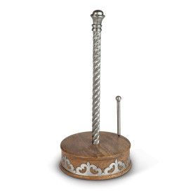Wood/Metal Paper Towel Holder