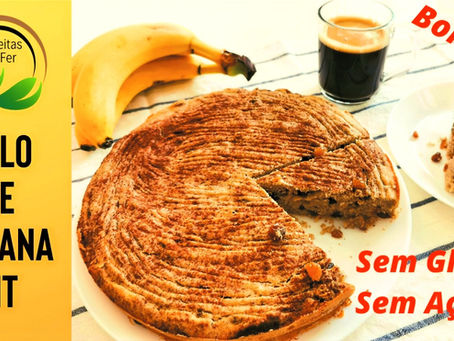 Bolo de Banana Sem Glúten e Sem Açúcar