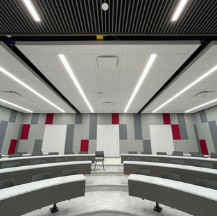Commercial acoustic ceiling installation in a Winnipeg school by 204 Drywall Inc.