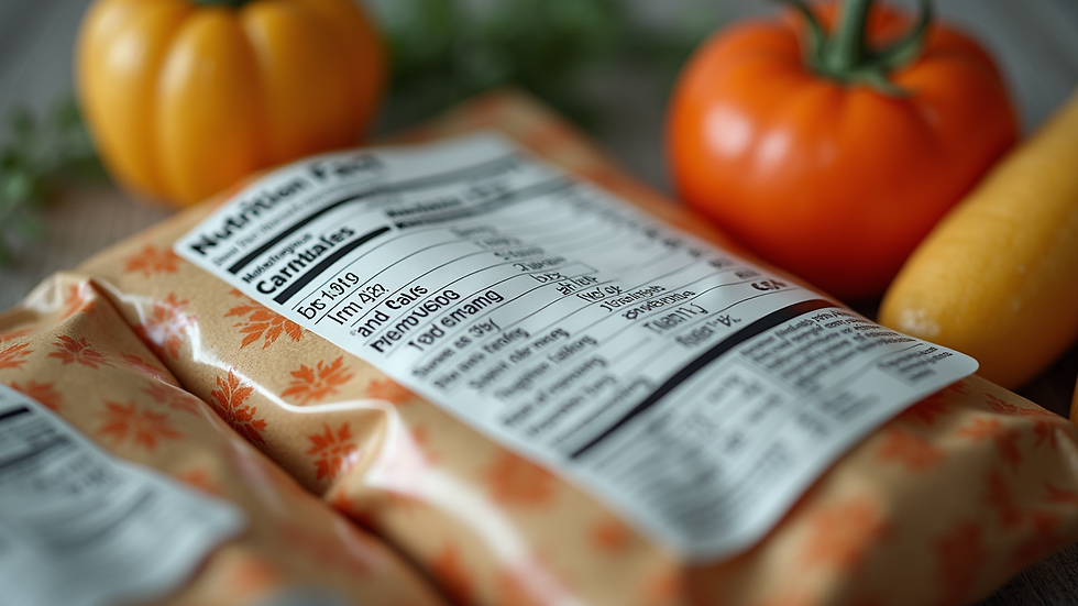 Close-up view of a Canadian nutrition label on a food package