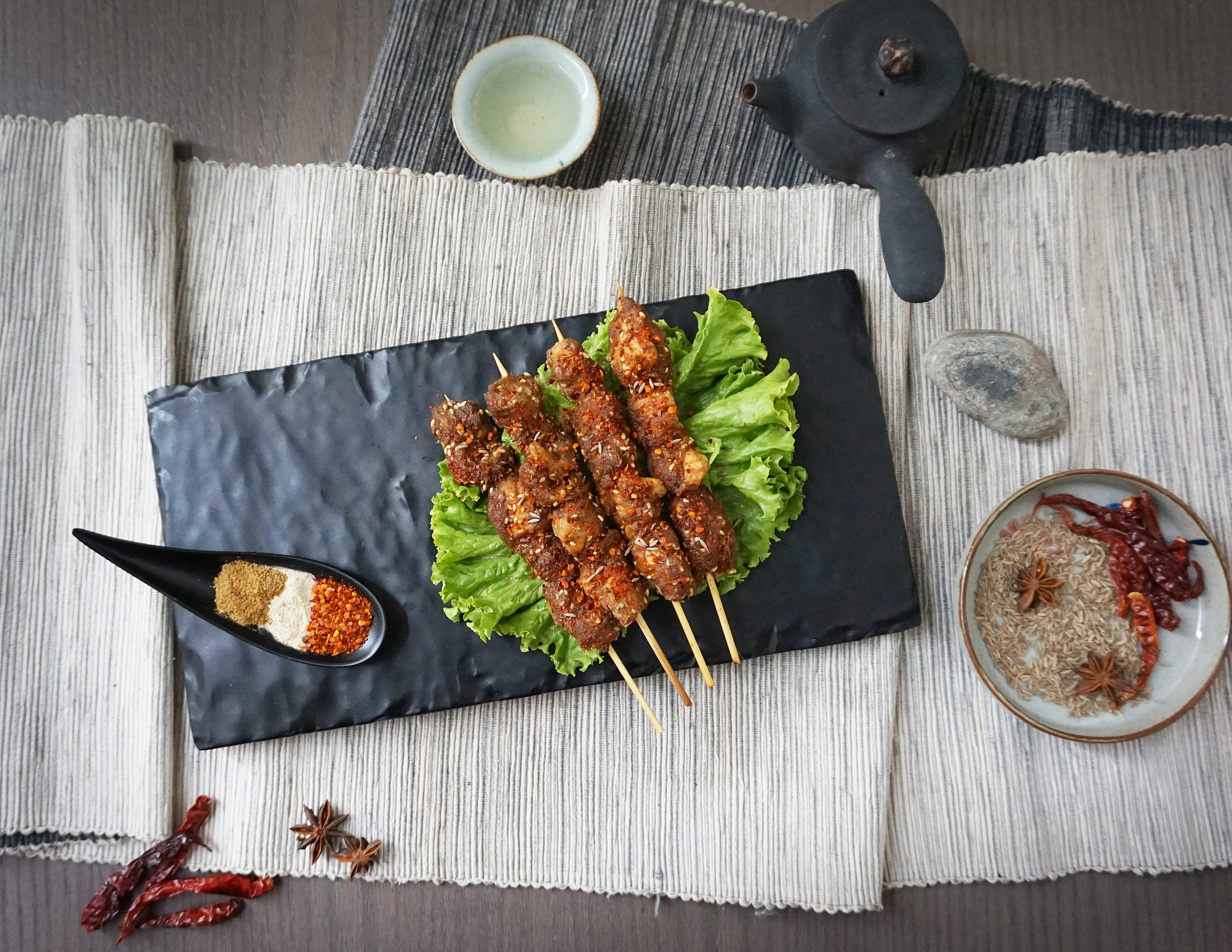 Arranged Food and Objects