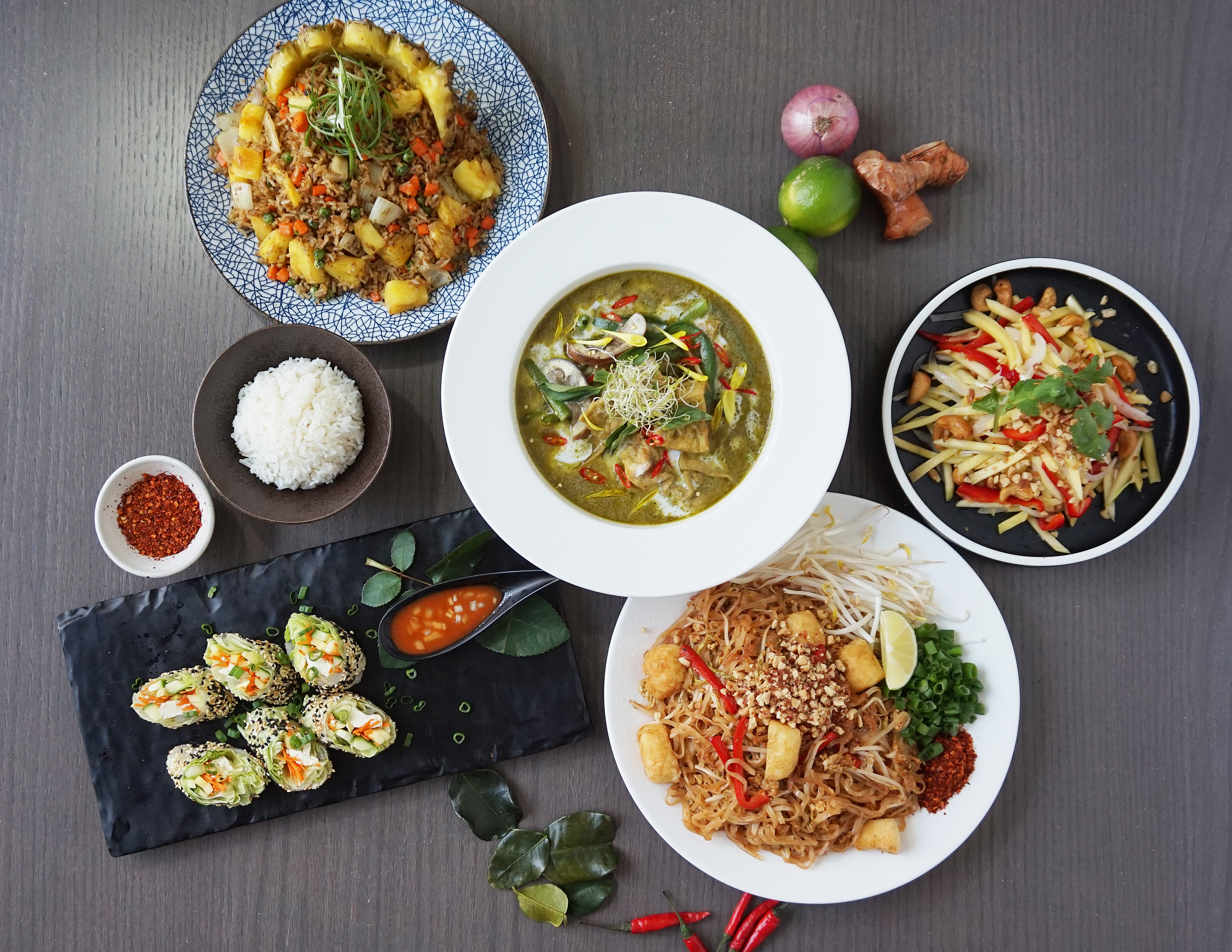 Arranged Food and Objects