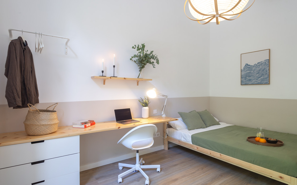 Habitación doble en alquiler en Barcelona en apartamento Coliving