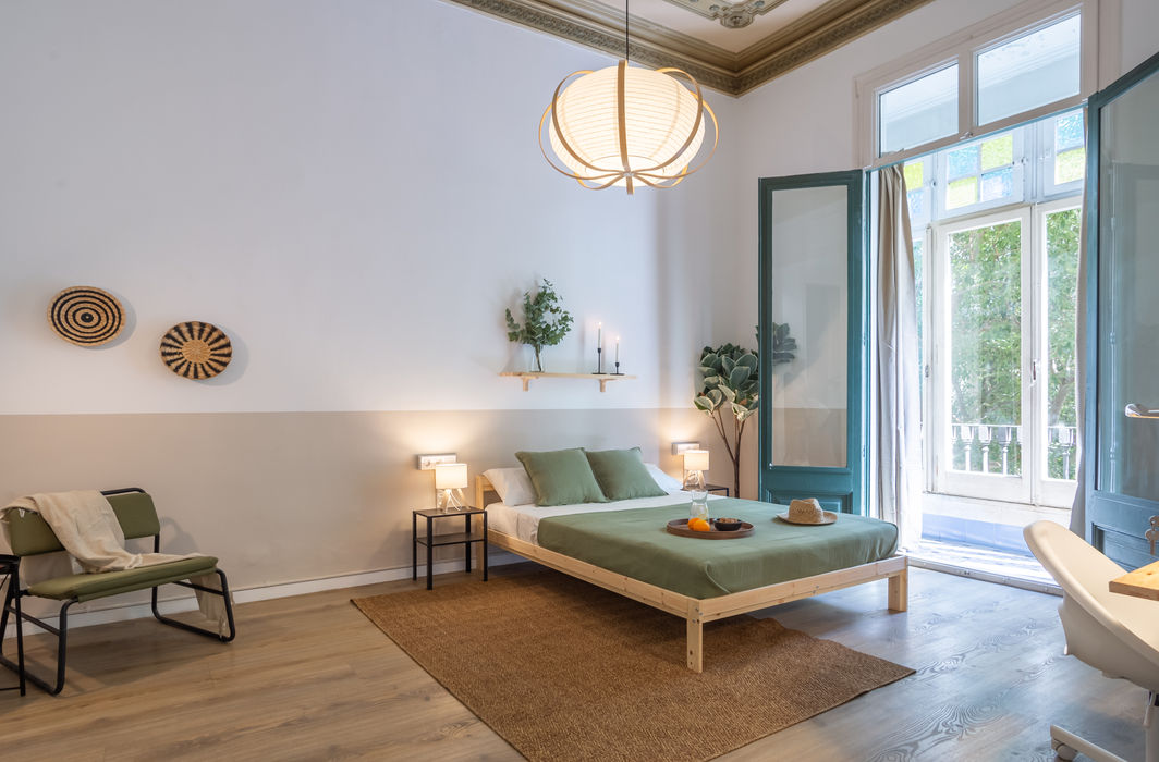 Habitación doble en alquiler en Barcelona en apartamento Coliving