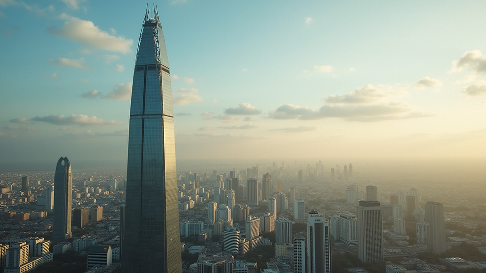 Vista aérea de torre moderna en Guadalajara con diseño innovador