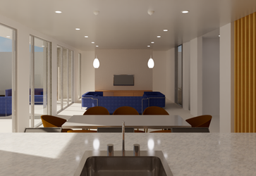 Interior de cocina sala comedor abierto estilo moderno