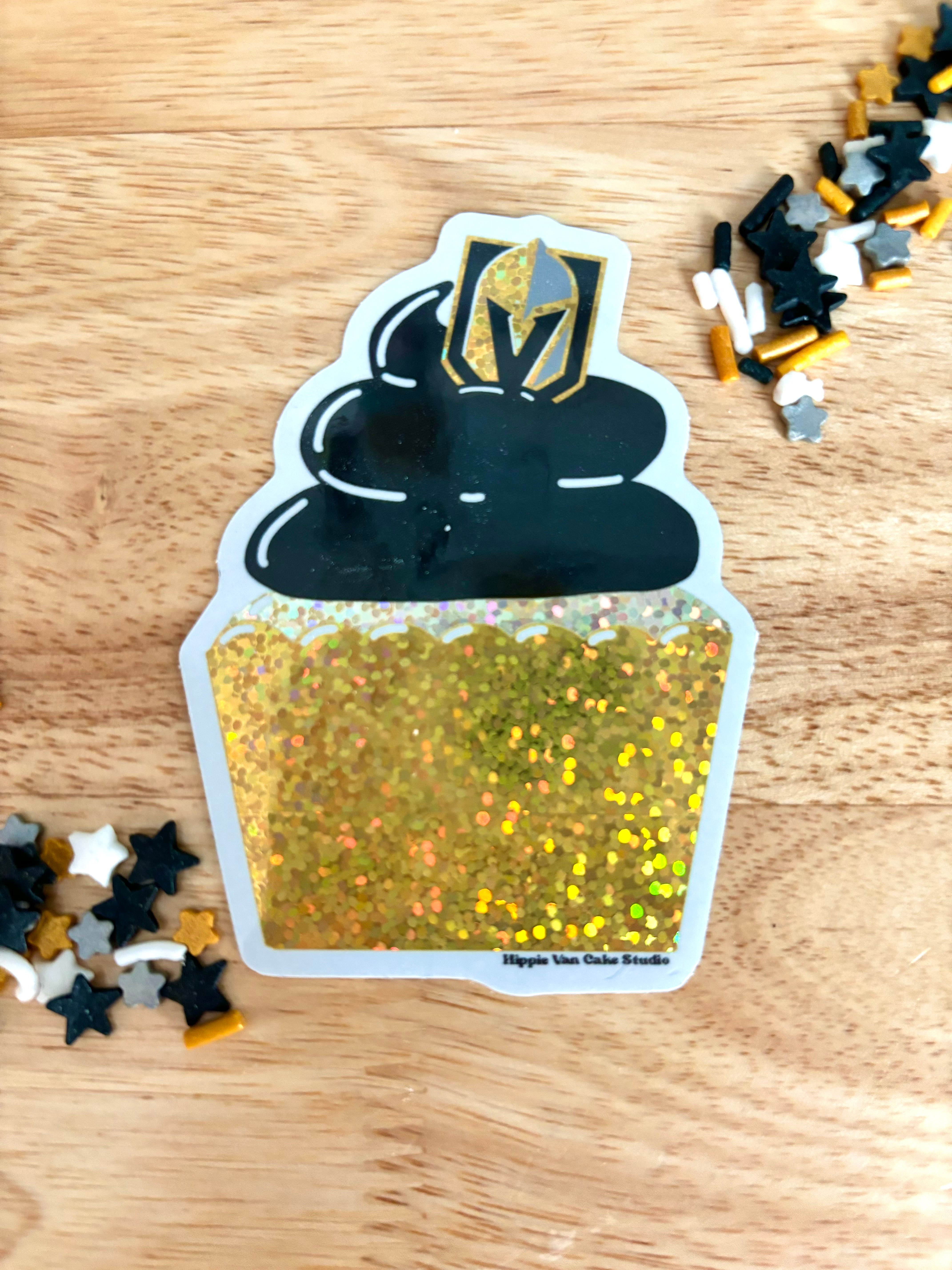 Golden Knights Cupcake Sticker