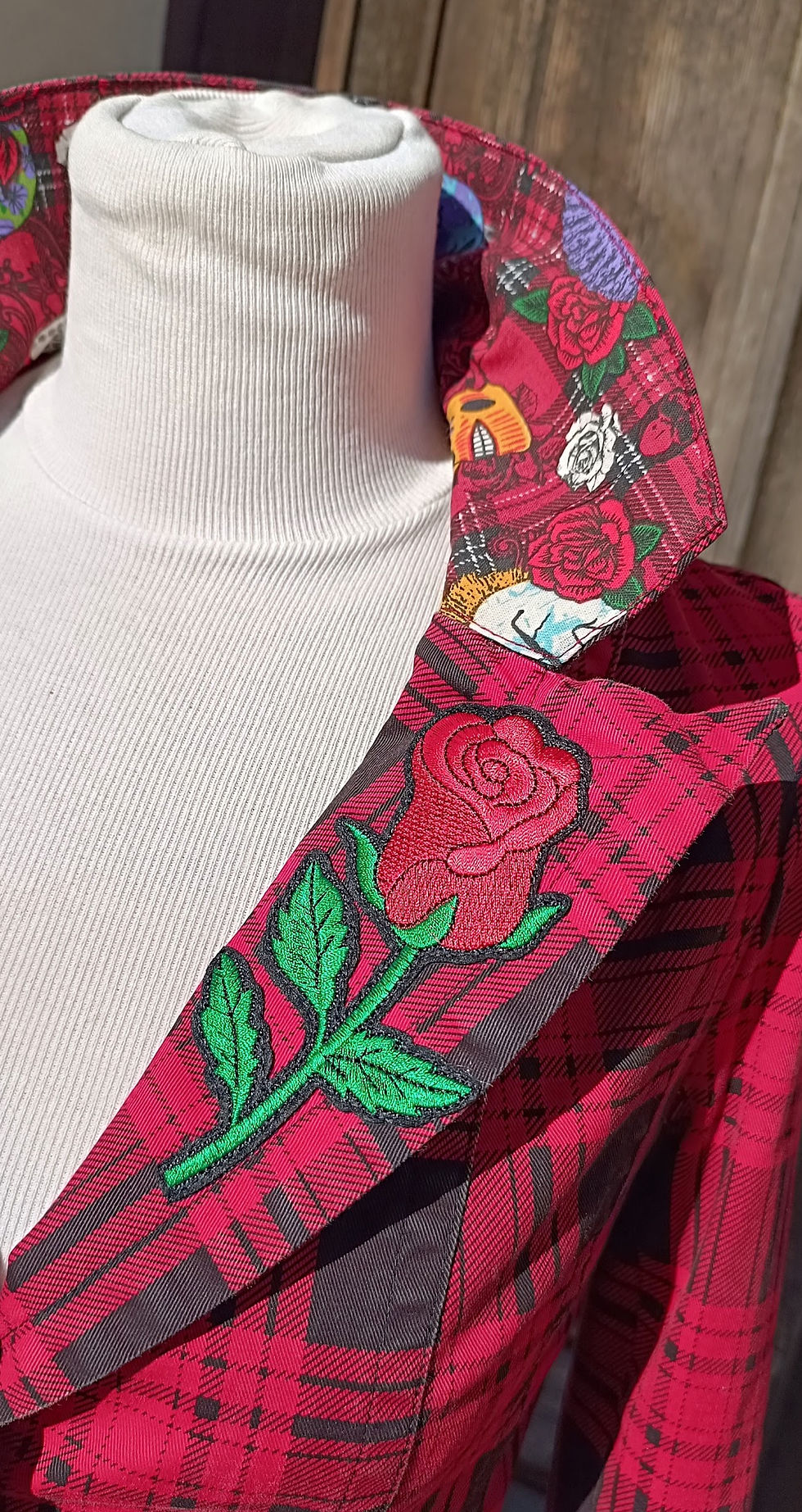 Miniature : Blazer à carreaux upcyclée
