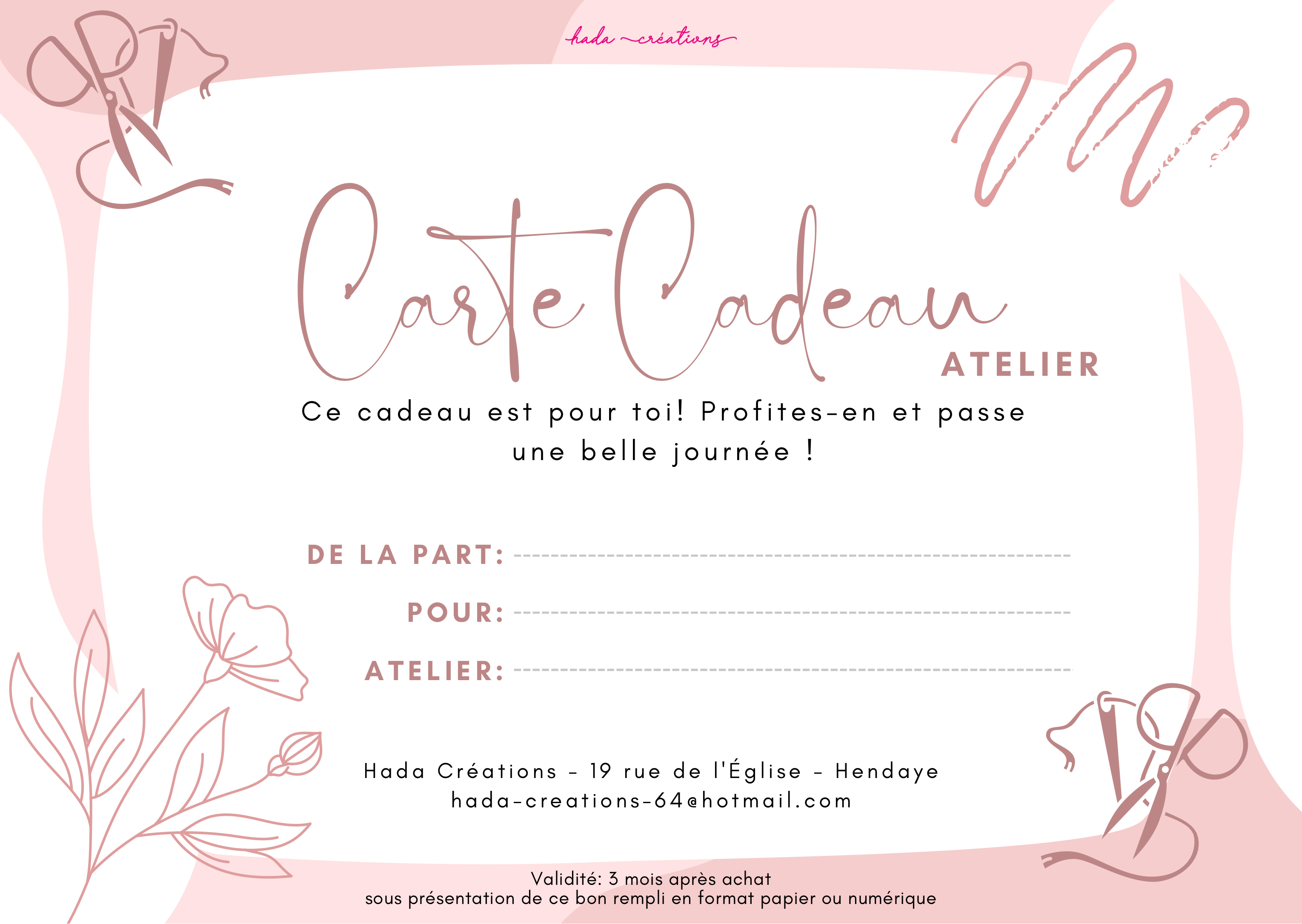 Carte Cadeau_Atelier initiation couture