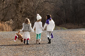 Little Girls Walking