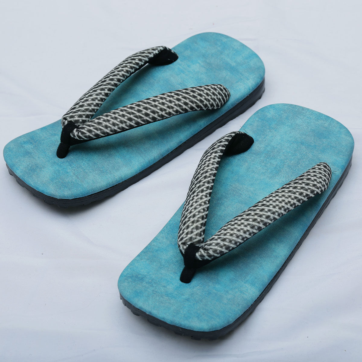 雪駄　水色PVC素材　ラジアル