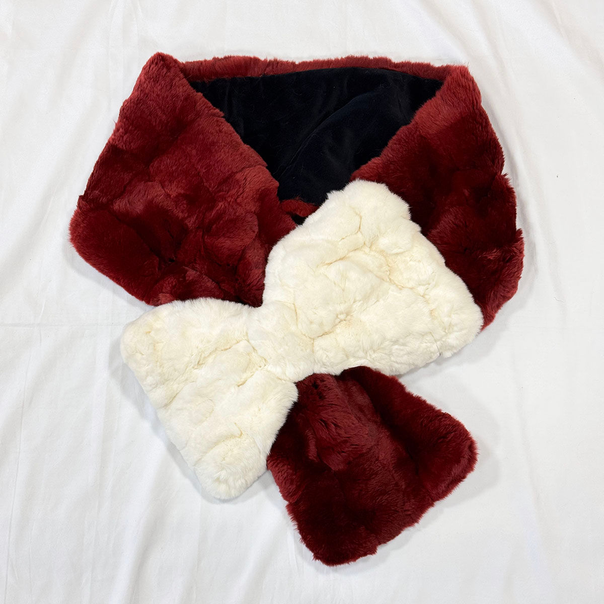 ツモリチサト リボンショール ワインレッド