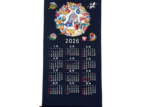 紅型干支掛軸カレンダー 2026 丙午