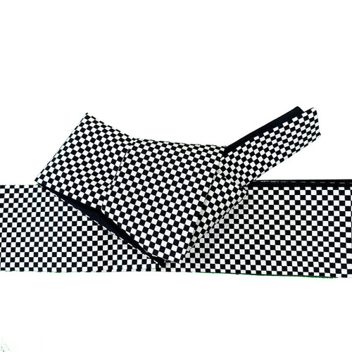 袋帯 市松模様 ドット モノトーン 白黒 グレー 着物 103a d 恐ろしく 