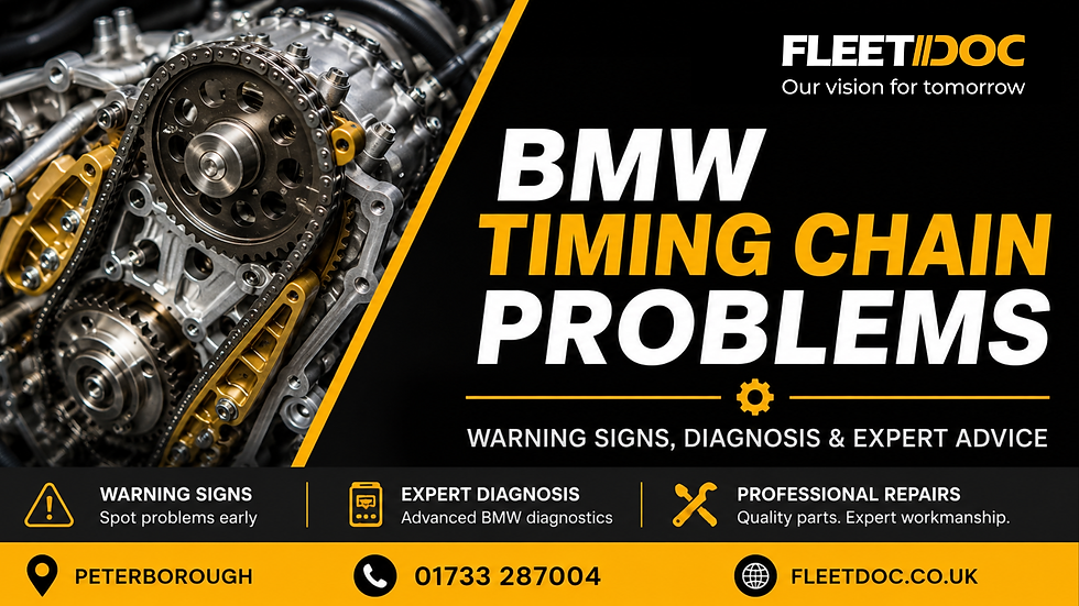 BMW timing chain inspection and engine diagnostics at FLEETDOC Peterborough