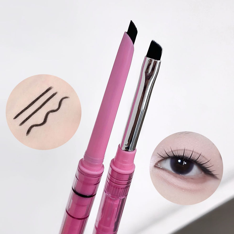 Thumbnail: 4 Color Double-headed Eyeliner Pencil Smooth Mocha Brown Soft Eye Liner Pen Wate