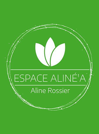 logo du cabinet Espace Aliné'a, Aline Rossier, réflexologie, reboutement, cueillette de plante sauvage