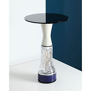 side table made of vintage vases