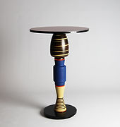 side table made of vintage vases