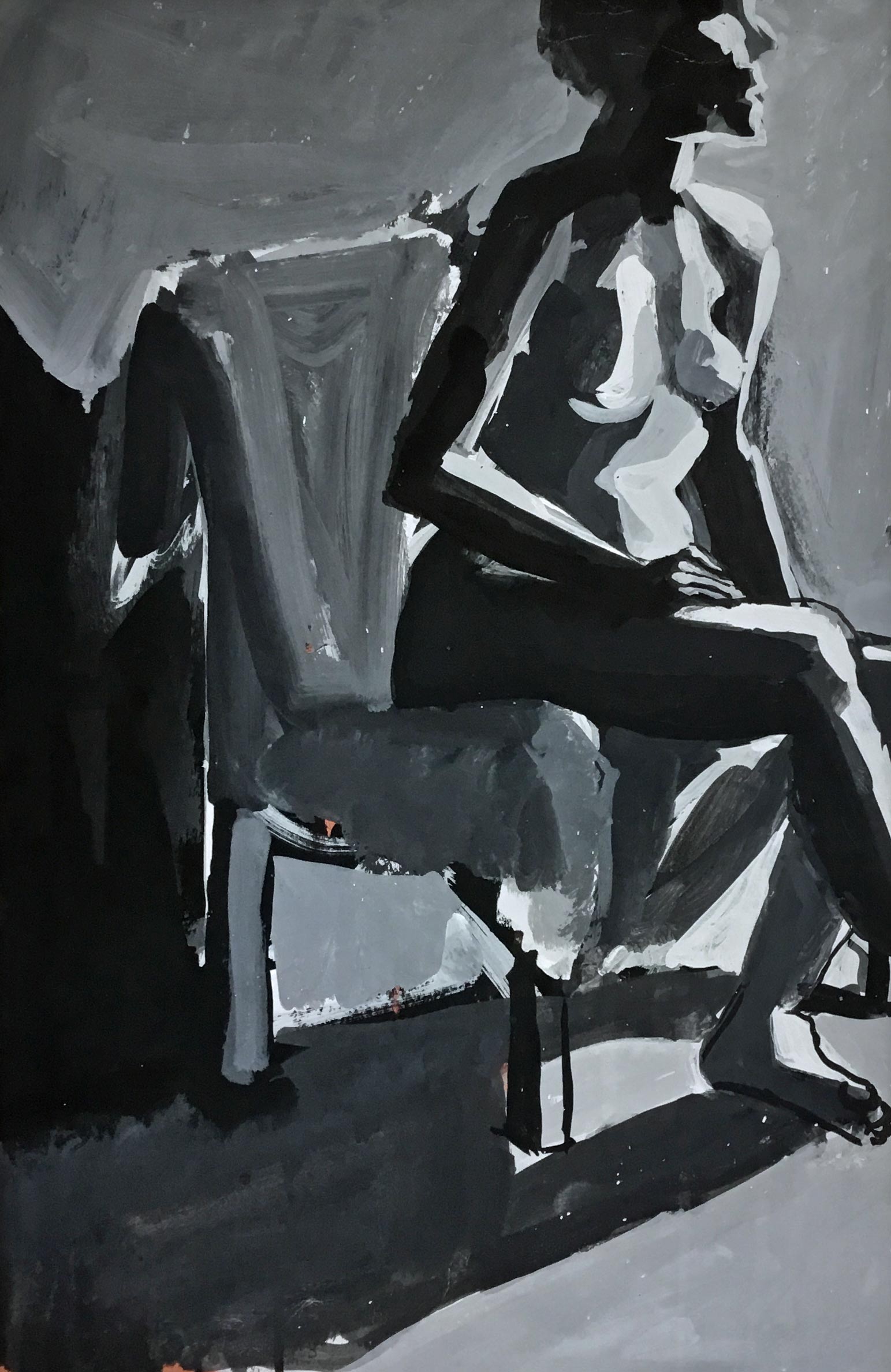 LORRAINE PEACOCK WATERCOLOUR NUDE