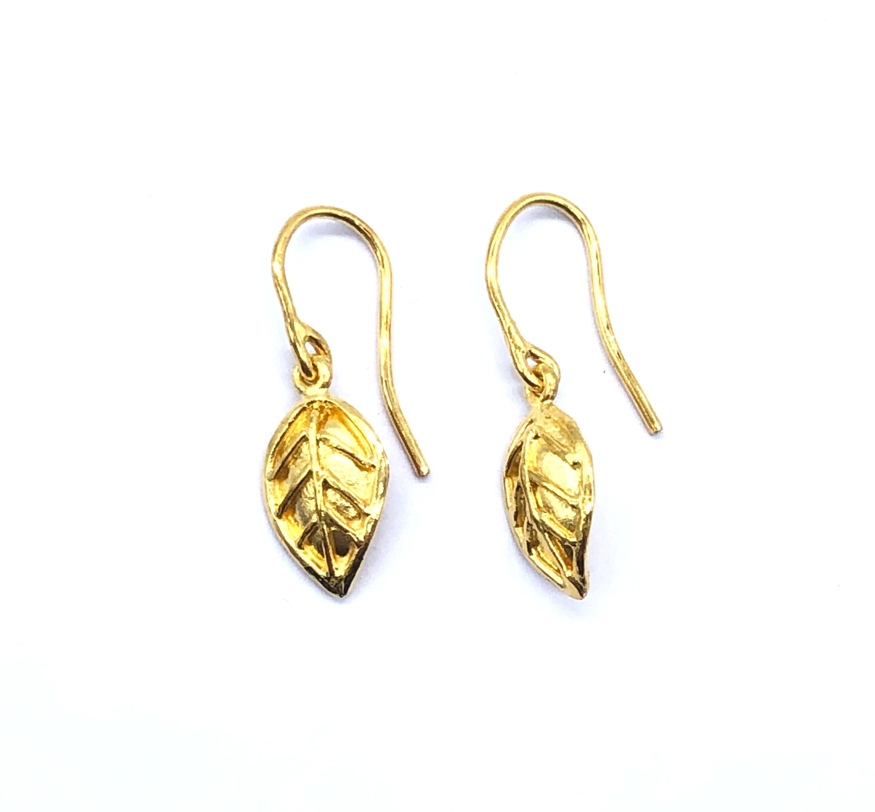 leaf gold earring