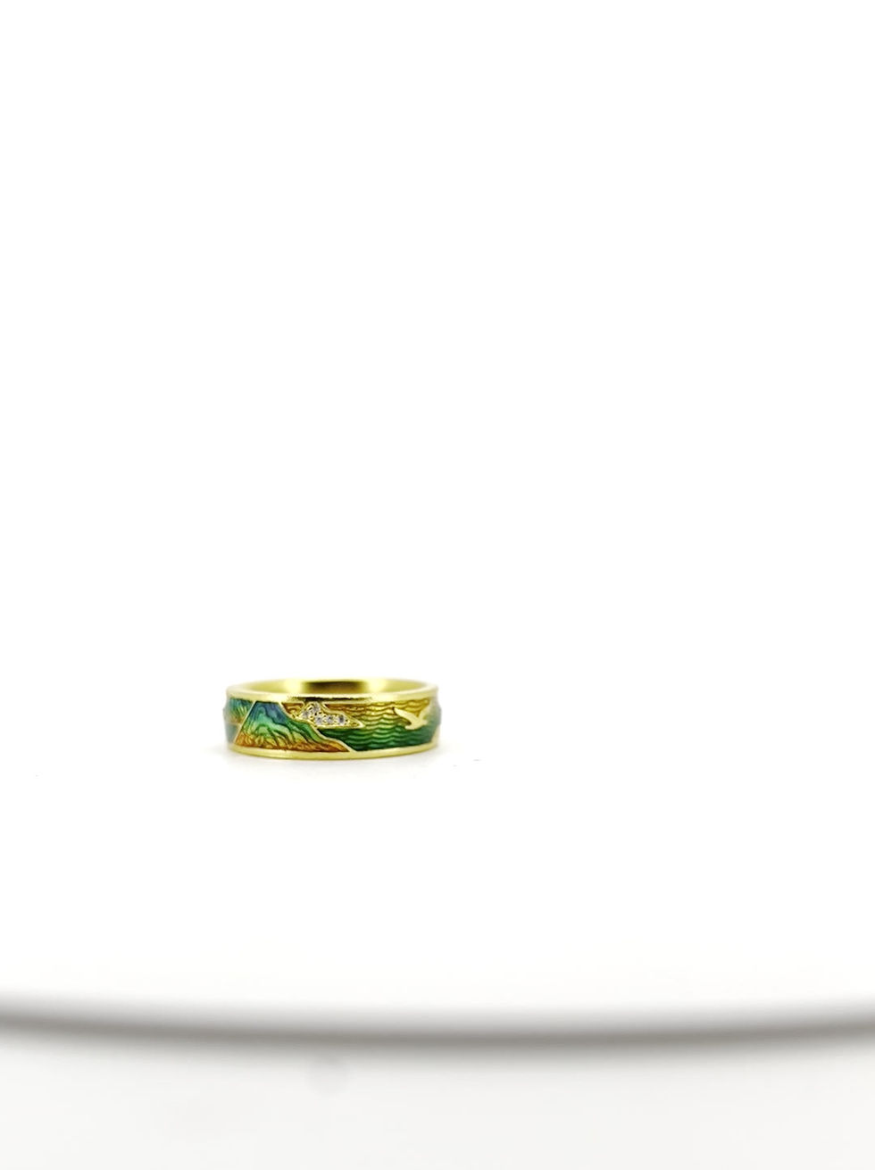 ภาพขนาดย่อ: แหวนทอง 99.99 ลงยา ทิวทัศ(mix enamel  ring)