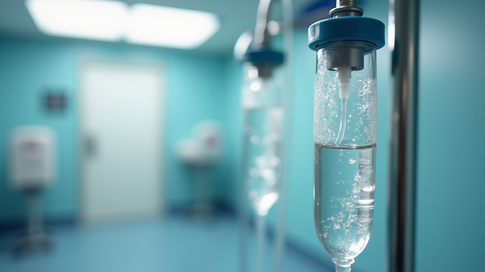 Close-up view of a wellness IV drip setup