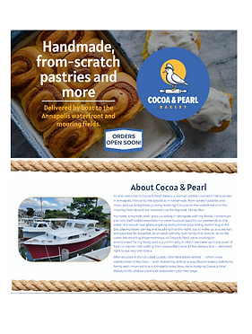 Website Redesign for Cocoa & Pearl Bakery in Annapolis, Maryland