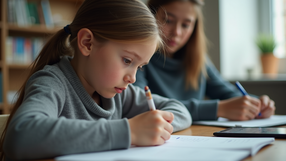 Close-up view of a student engaged in a personalized language lesson