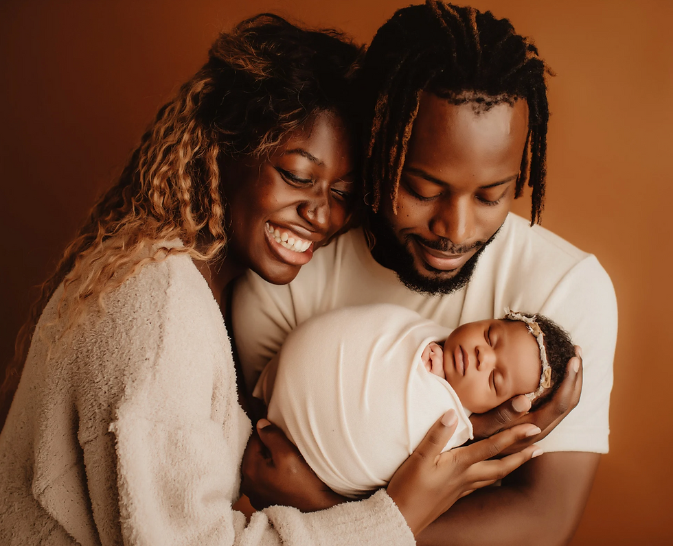 Family with newborn baby