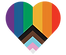 LGBTQIA+ heart denoting a welcoming space