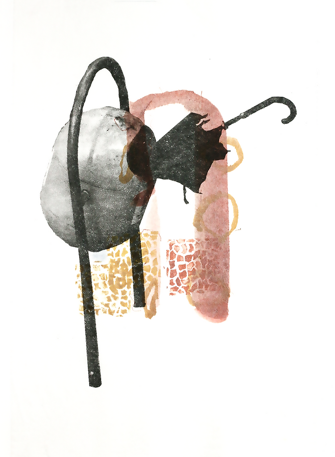 2019_Viração_Litografia Waterless sobre papel de restauração, aquarela e carimbo_37 x 27,6