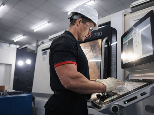 Técnico da ADG Soluções Industriais realizando manutenção preventiva em cabeçote de máquina de corte a laser