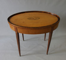 meubel, restauratie, antiek, neoclassicistisch, louis seize, tafel, gefineerd, satijnhout, schellak, politoer