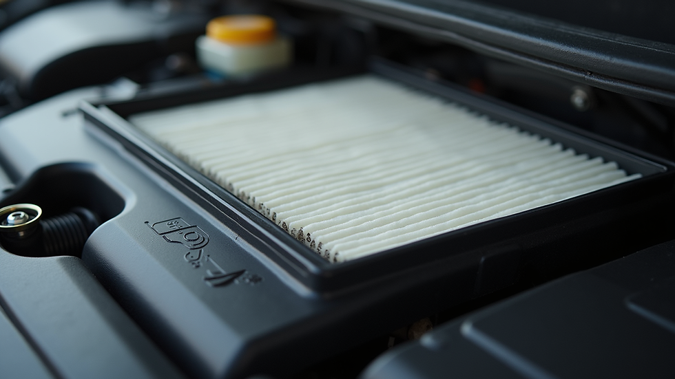 Close-up view of a clean Sprinter 907 air filter ready for installation