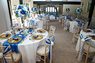 Blue and White wedding decor by A Moment Of A Lifetime Outstanding Venue Dressers in Derbyshire