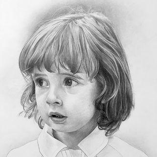 Detailed hair pencil drawing family boy children portrait commission