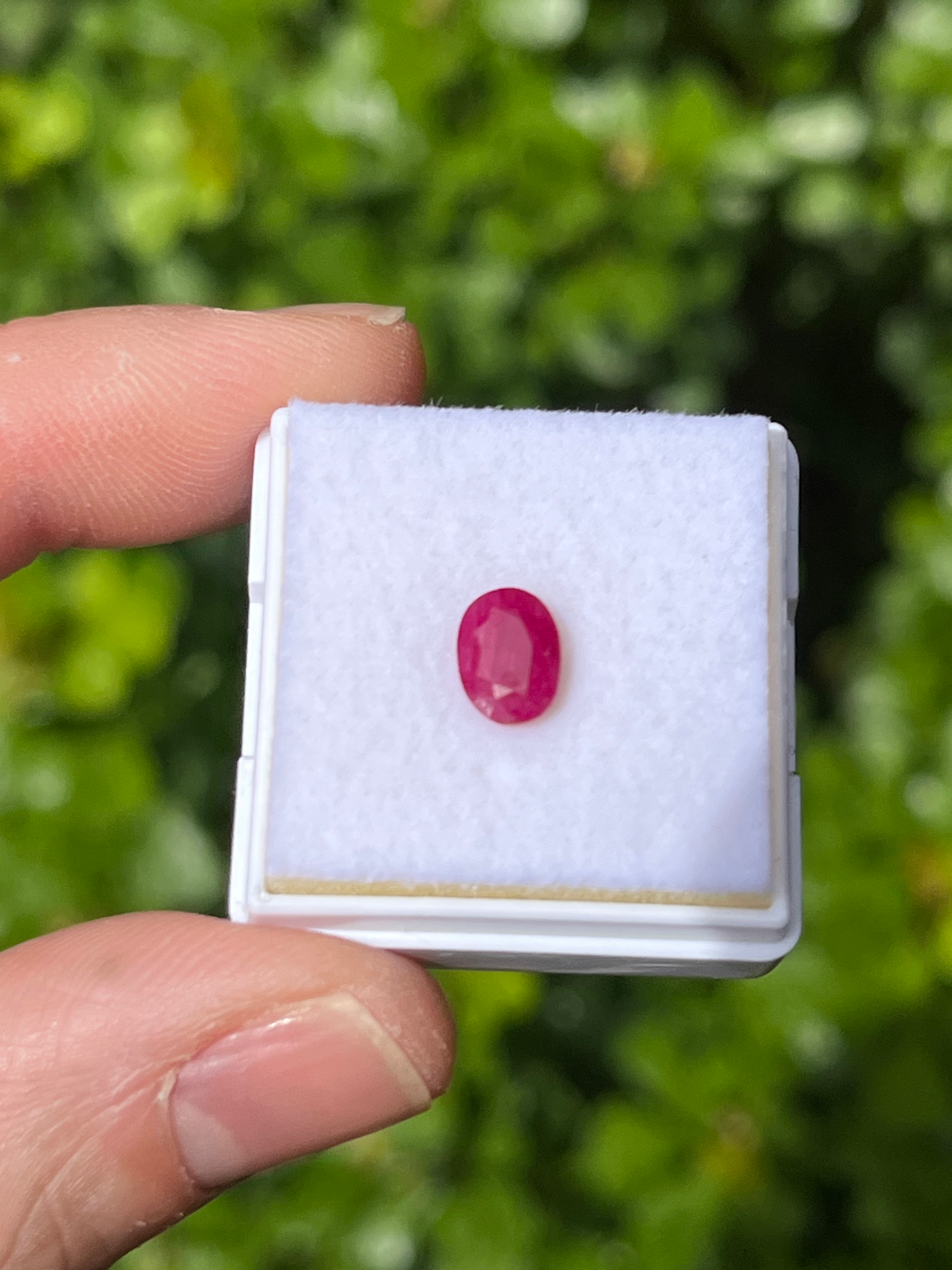 Rubi. 1,25ct. Medida: 7.2x5.3x3.7mm. Ovalado. Mozambique