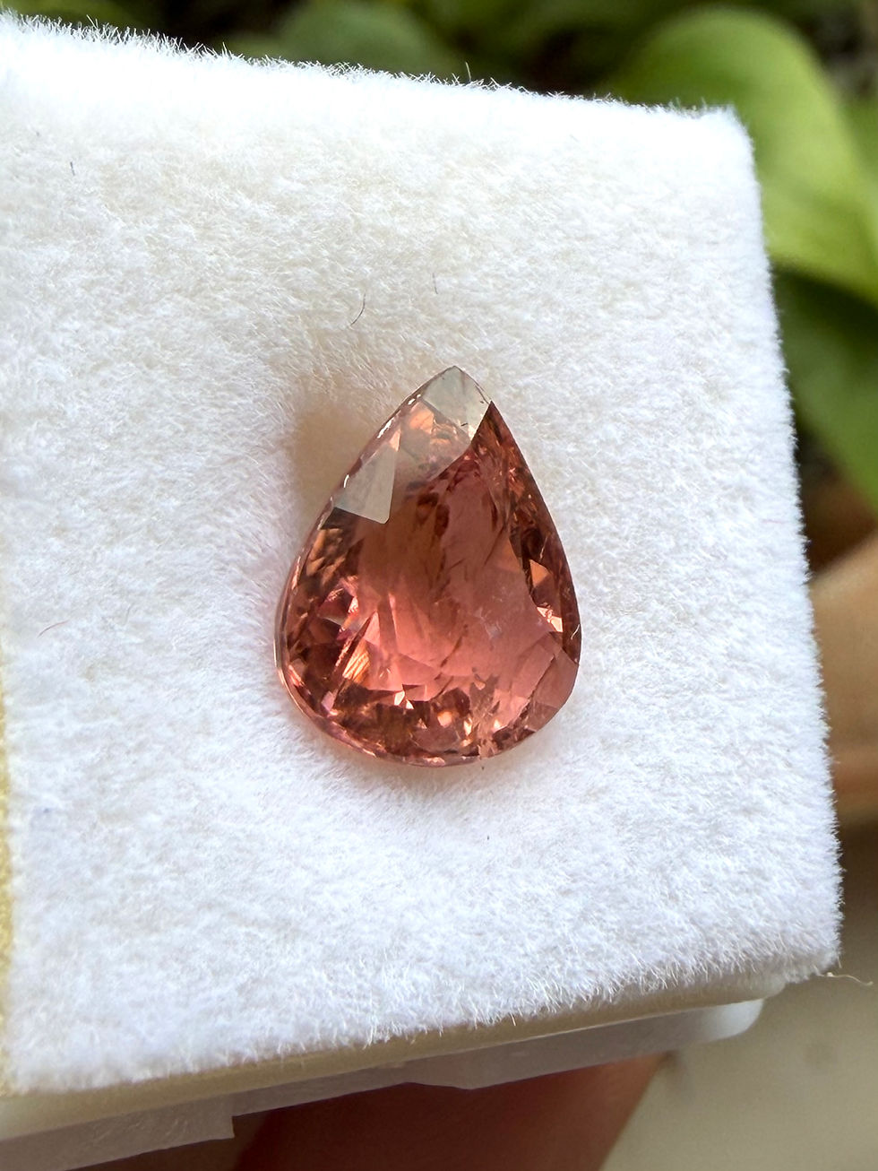 Miniatura: Turmalina Padparadscha. 2.55ct. 9.6x8.0x5.2mm. corte gota. Mozambique 