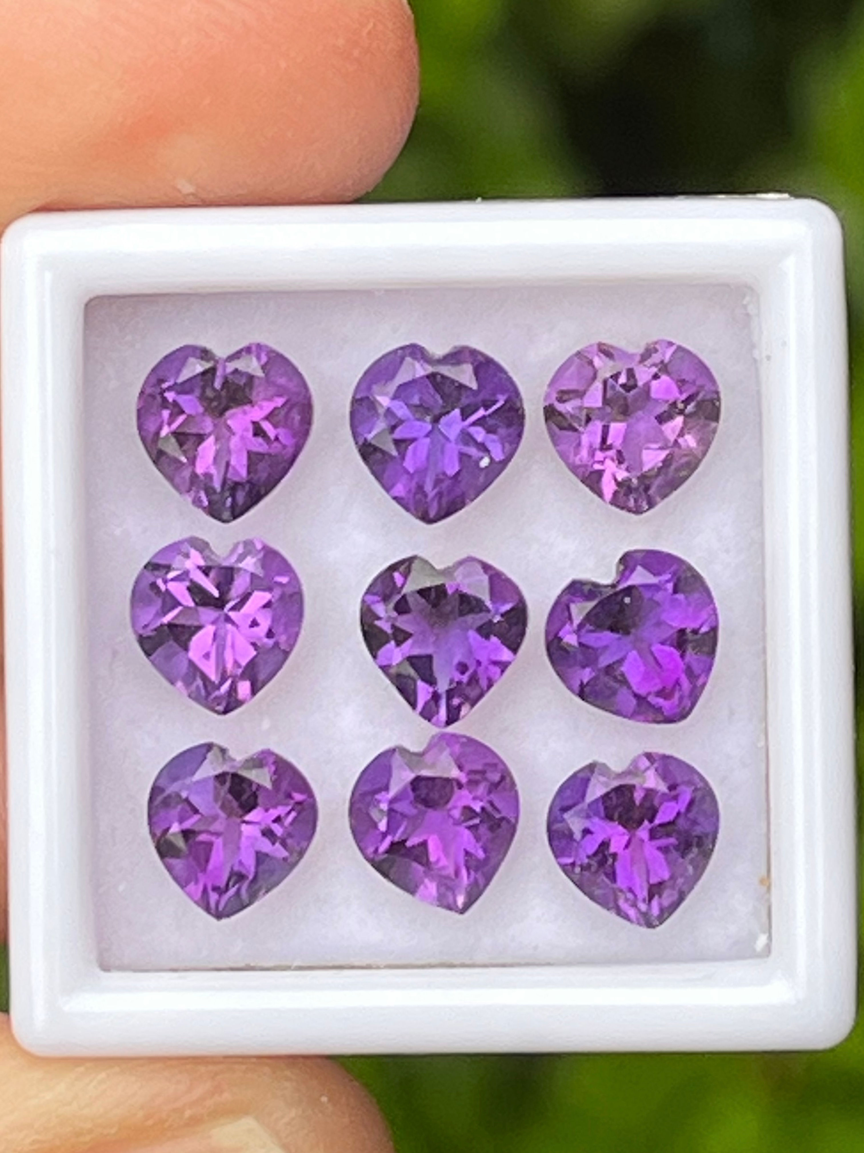 Amatista 6x6mm. Corte corazon. Bolivia 