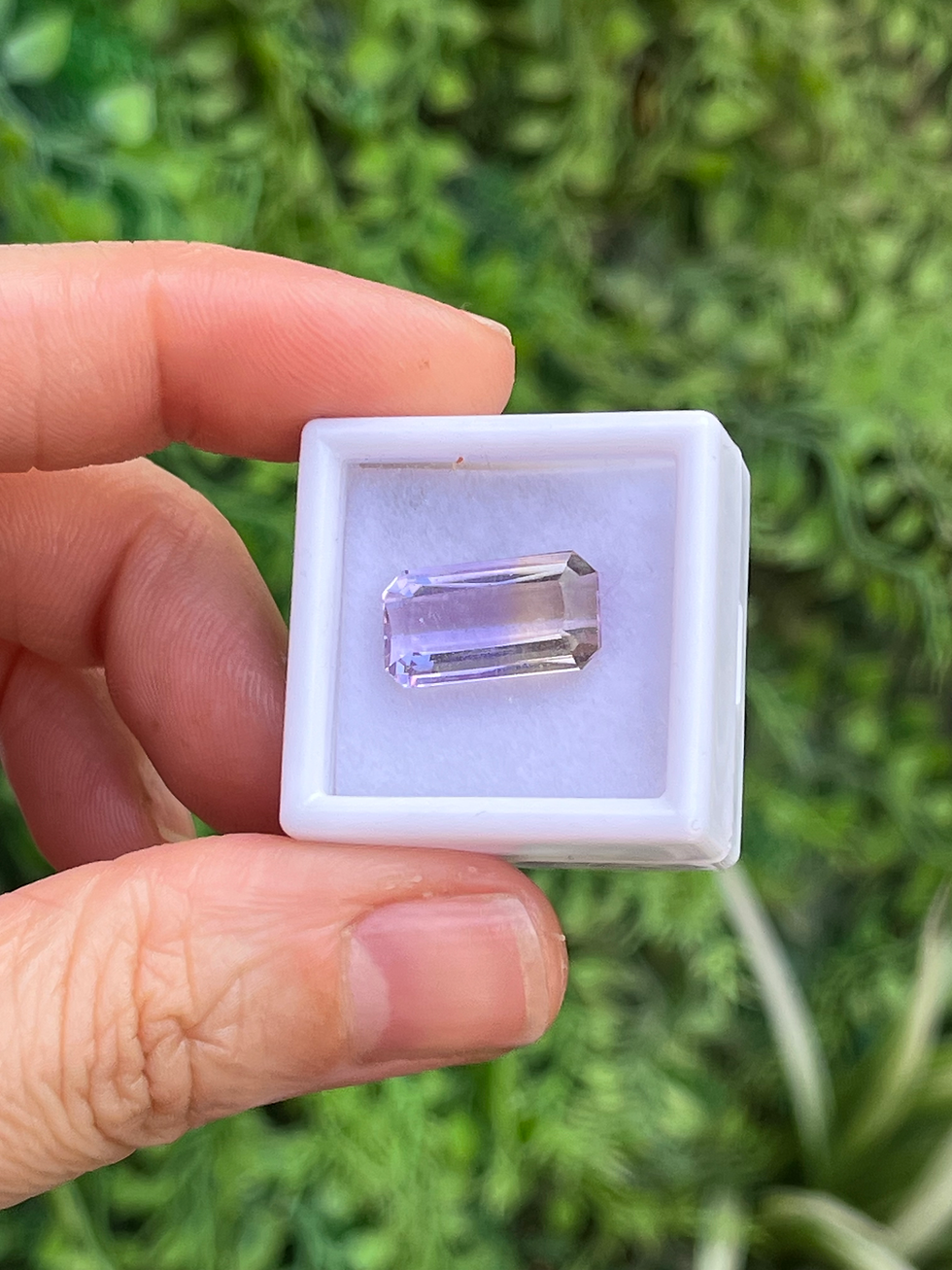 Miniatura: Ametrino corte Esmeralda  5.61 ct  14.8x 8.1 x 5.6  origen Bolivia