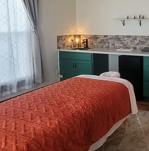 Massage treatment room at The Meridian Room in Springfield, Missouri