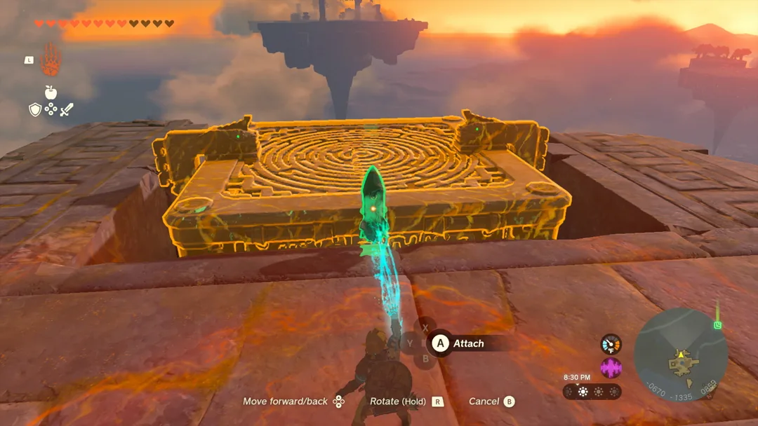 Screenshot of Link using Ultrahand in The Legend of Zelda: Tears of the Kingdom