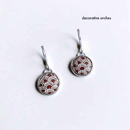 Thumbnail: Zentangle Collection - Enamel Short Drop earrings