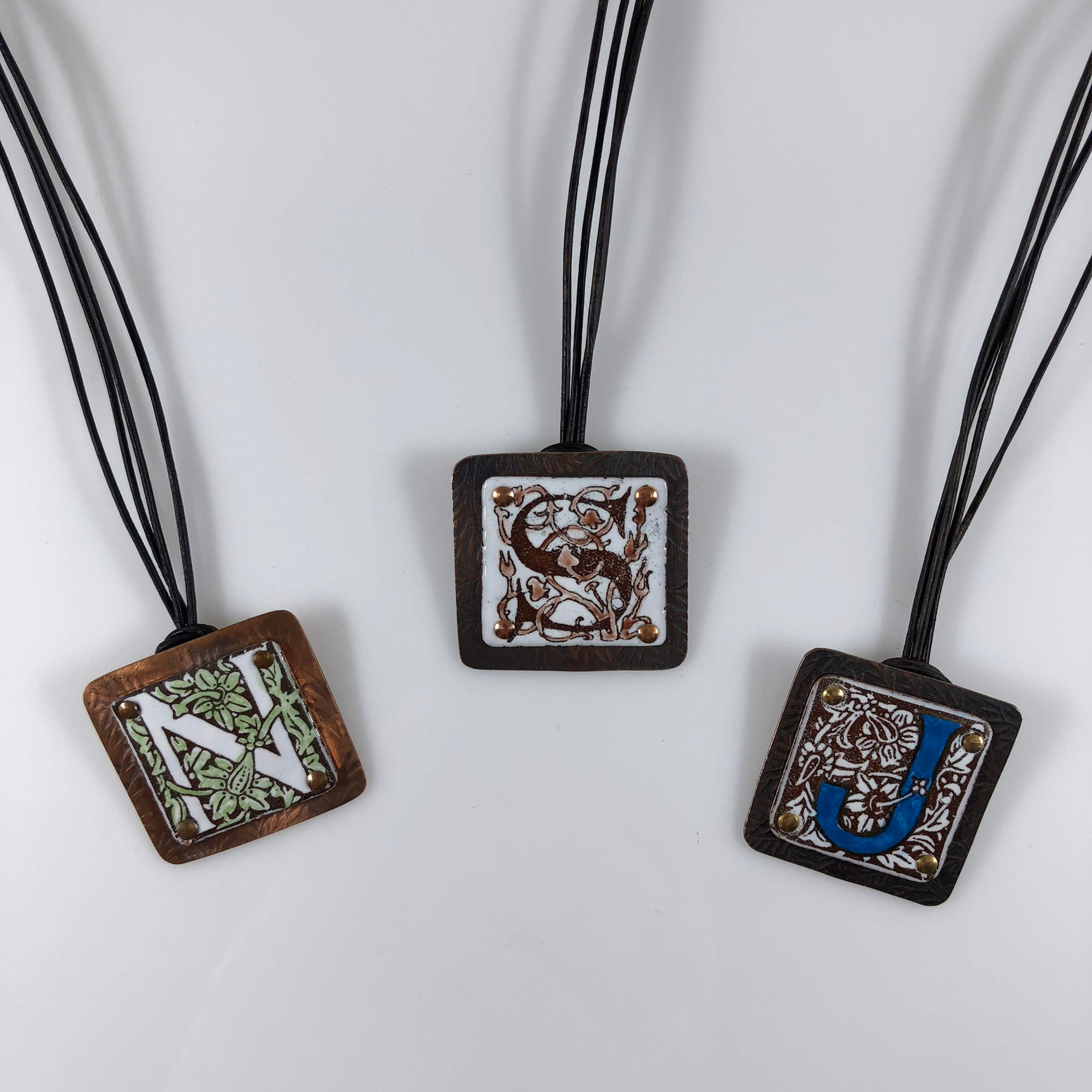 IN STOCK - Enameled Initial Letter Necklace