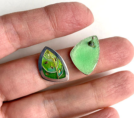 Thumbnail: Leaf Post Earrings with 24K gold accents