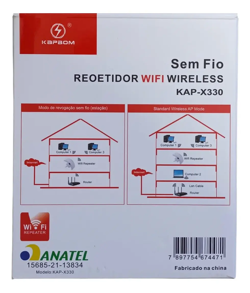 Miniatura: Repetidor Wi-Fi Sem Fio 1800Mbps Kapbom KAP-X330