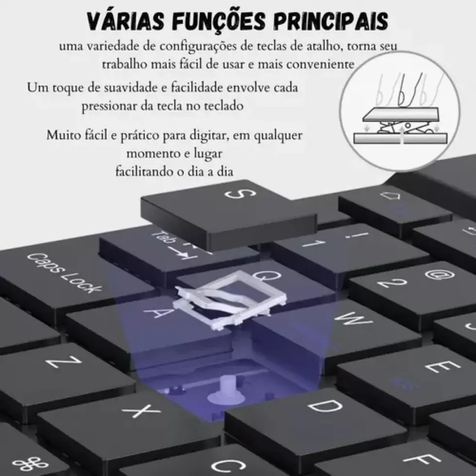 Miniatura: TECLADO BLUETOOTH COM TOUCHPAD, MULTIMIDIA - ABNT2