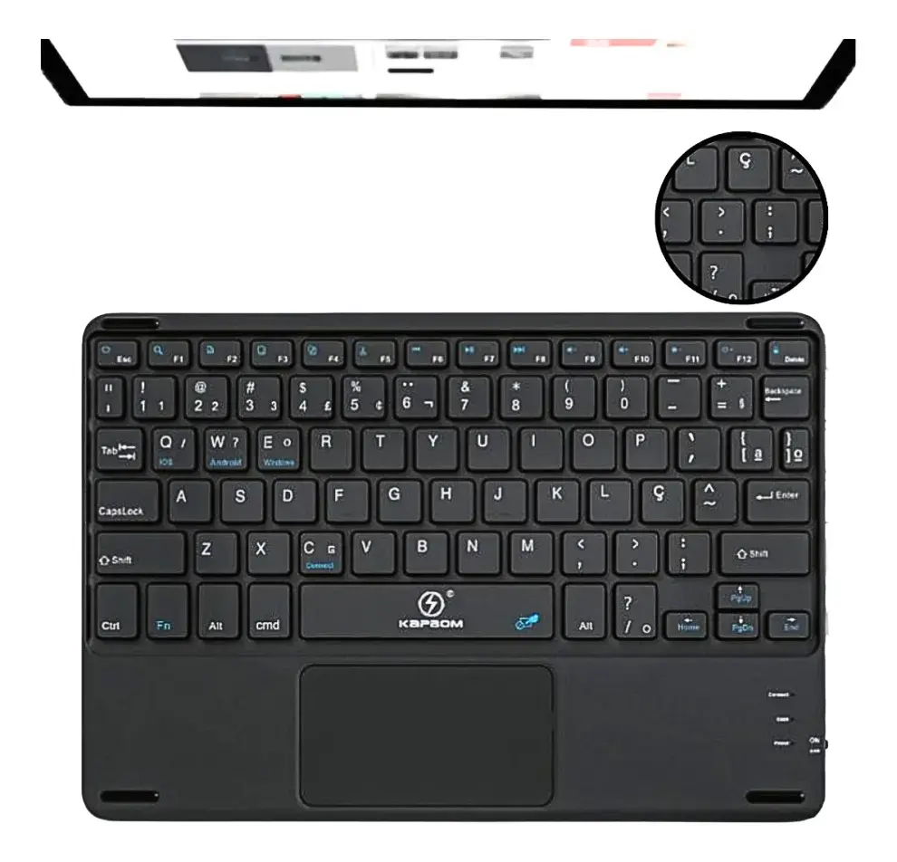 TECLADO BLUETOOTH COM TOUCHPAD, MULTIMIDIA - ABNT2
