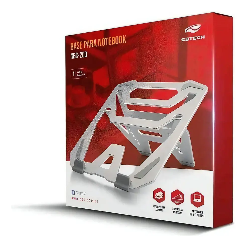 Thumbnail: Base Para Notebook 15,6 Nbc-200rgd C3tech Vermelho E Dourado